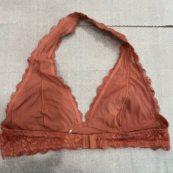 [L]Free People Intimately Lace Halter Bralette in Rust - Picture 4 of 7